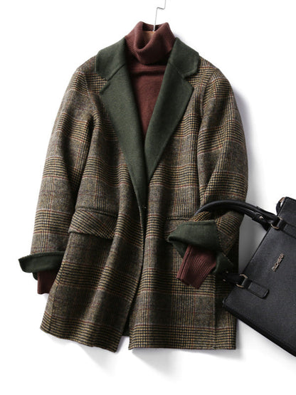 ELODIE | "Classic Checked Wool Coat for Winter"