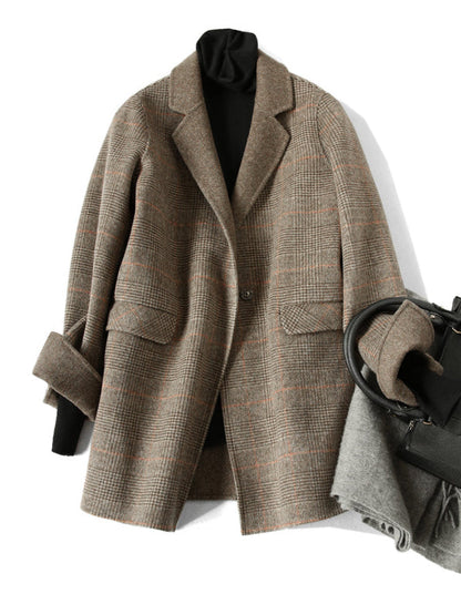 ELODIE | "Classic Checked Wool Coat for Winter"