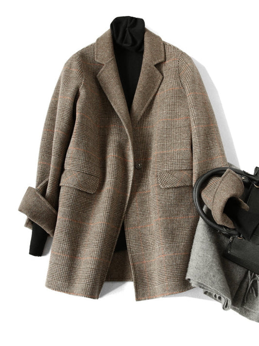 ELODIE | "Classic Checked Wool Coat for Winter"